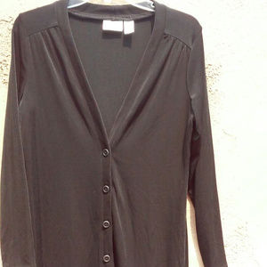Chico's Travelers Black Long Sleeved Coverup Sz 0